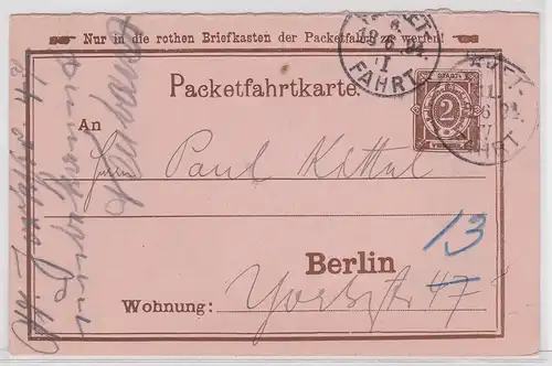 902976 Packetfahrtkarte Geschäftsstelle Deutsche Colportage-Zeitung Berlin 1894