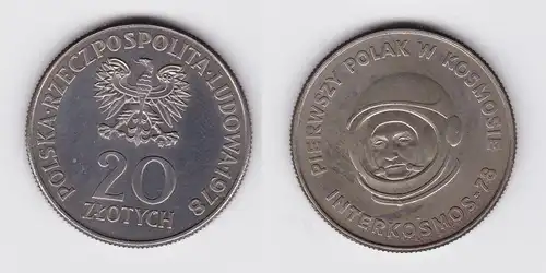 20 Zloty Kupfer Nickel Münze Polen Interkosmos 1978 (123911)