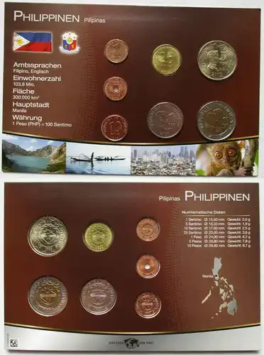 KMS Das Geld der Welt Kursmünzensatz Philippinen 1 Sentimo - 10 Pesos (138755)