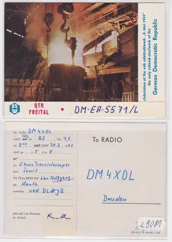 29081 QSL Karte Amateur Funker DDR VEB Edelstahlwerk "8.Mai 1945" Freital 1971