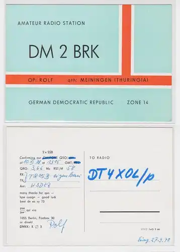 23636 QSL Karte Amateur Funker DDR Meiningen Thüringen 1978