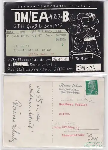 05076 QSL Karte Amateur Funker DDR Groß Luben 1968
