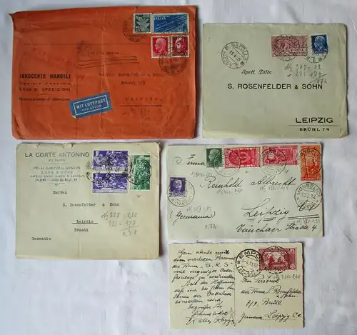 5 schöne alte Briefe und Karten Italien um 1930