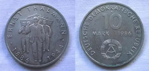 DDR Gedenk Münze 10 Mark Ernst Thälmann 1986 (118634)