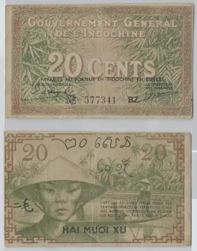 20 Cents Banknote Franz. Indo China (1939) Pick 86 (143222)