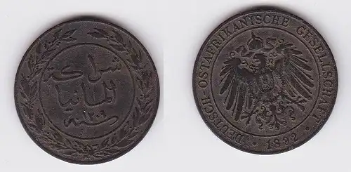 1 Pesa Kupfer Münze Deutsch Ostafrika 1892  (120891)