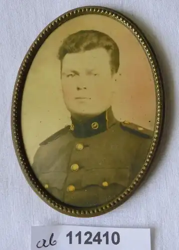seltener Patriotika Taschenspiegel mit Soldatenporträt 1.Weltkrieg (112410)