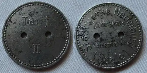 Elektrizitätszähler Wertmarke Stadtwerke Naumburg Saale Tarif II um 1920(151128)
