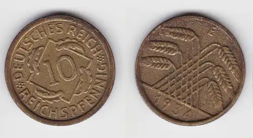 10 Reichspfennig Messing Münze Deutsches Reich 1934 E, Jäger 317 ss (151560)