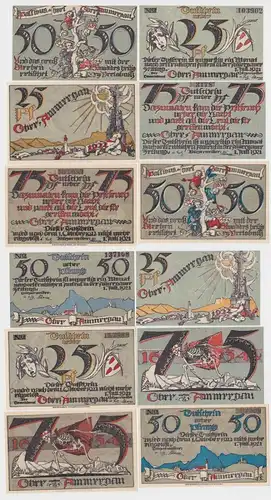 6 Banknoten Notgeld Stadt Oberammergau 1921  (140202)