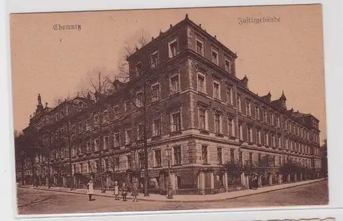 905669 AK Chemnitz - Justizgebäude, Straßenansicht um 1910