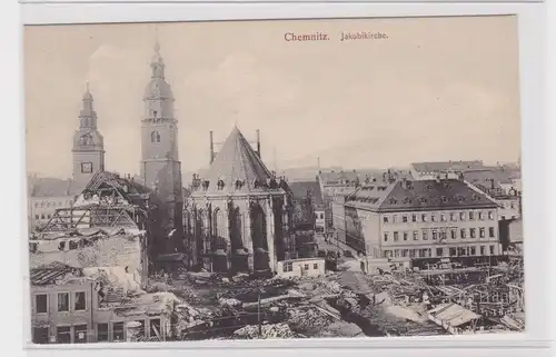 906305 AK Chemnitz - Jacobikirche, Totalansicht der zerstörten Stadt um 1945
