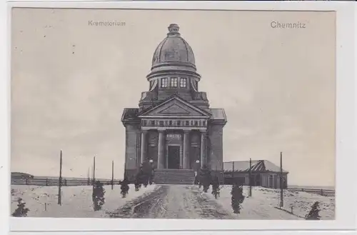905837 AK Chemnitz - Krematorium, Straßenansicht im Winter 1907
