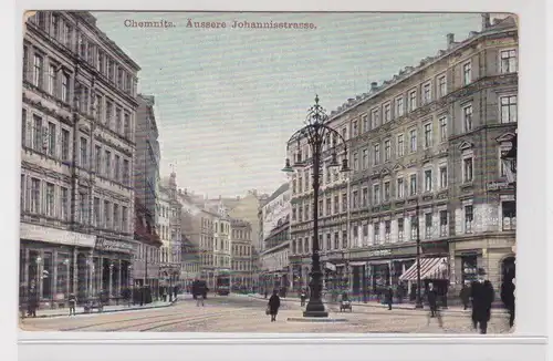 905855 AK Chemnitz - Äussere Johannisstrasse, Totalansicht mit Geschäften