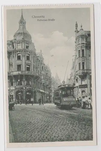 906156 Ak Chemnitz - Rathenau-Straße mit Straßenbahn und Hotel "Stadt Gotha"