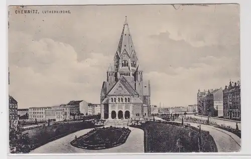 906241 Feldpost Ak Chemnitz - Lutherkirche mit Parkanlage 1914