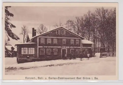 905758 Ak Grüna - Konzert-,Ball- u. Garten-Etablissement, Straßenansicht 1929