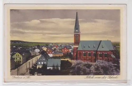 906445 Ak Grüna - Blick von der Schule, Totalansicht