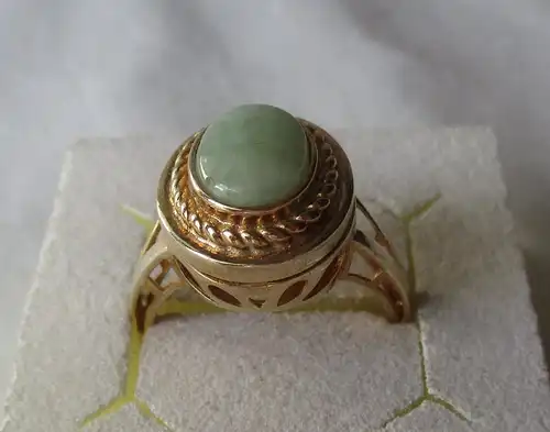 öffenbarer 925er Sterling Silber Ring vergoldet mit grünem Edelstein (112717)