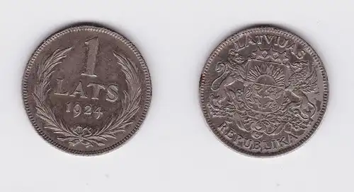 1 Lats Silber Münze Lettland 1924 (118217)