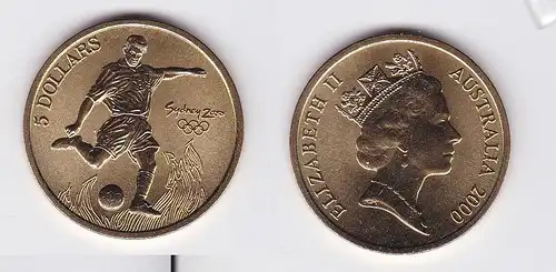 5 Dollar Münze Australien Olympiade Sydney 2000 Fussball  (118006)