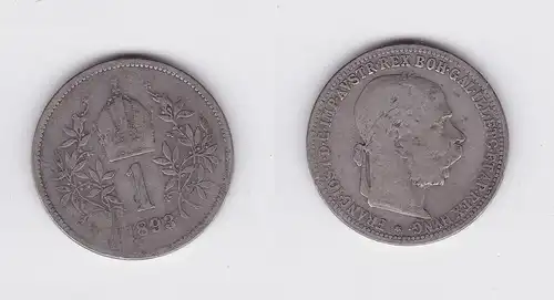 1 Krone Silber Münze Österreich 1893 (118620)