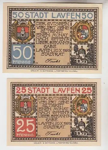 25 und 50 Pfennige Notgeld Stadt Laufen 1920 (110684)