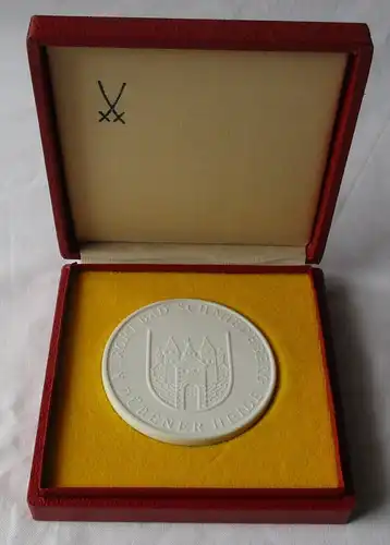 DDR Porzellan Medaille 100 Jahre Eisenmoorbad Bad Schmiedeberg 1978 (163031)