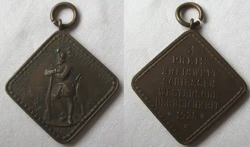 seltene Medaille Klippe Kreis Wettschießen Westersode Herrlichkeit 1925 (121587)