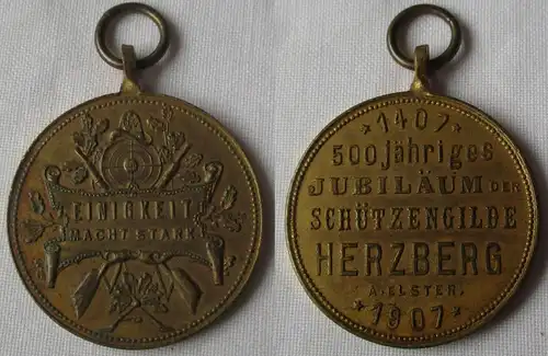 seltene Medaille 500 Jahre Schützengilde Herzberg an der Elster 1907 (110699)