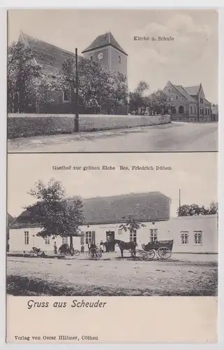 901928 Mehrbild Ak Gruß aus Scheuder Gasthof zur grünen Eiche usw. 1907