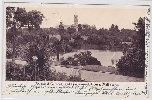 901250 Ak Melbourne - Botanischer Garten und Regierungsgebäude 1904