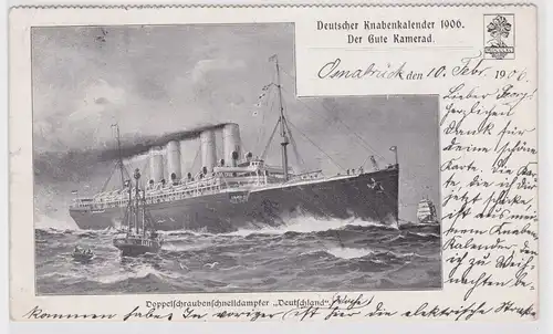 902659 Ak Doppelschraubendampfer "Deutschland" - dt. Knabenkalender 1906