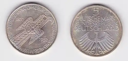 BRD Gedenk Münze 5 Mark Germanisches Museum 1952 vz (156757)