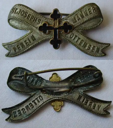 altes Blech Abzeichen St.Josephs Männer Verein Ottensen um 1910 (135049)