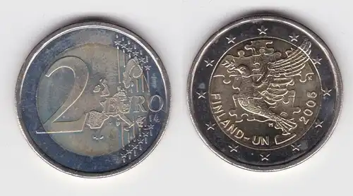 2 Euro Bi-Metall Münze Finnland 60 Jahre UNO 2005 (139935)