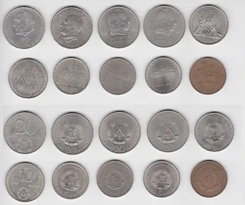 10 DDR Gedenkmünzen Meißen, Thälmann, Grotewohl, Buchenwald, usw. (150690)