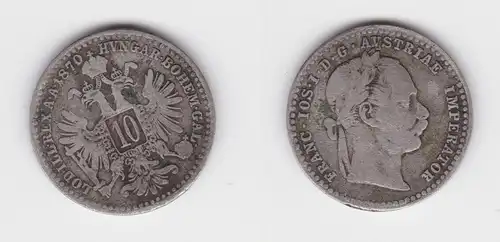 10 Kreuzer Silber Münze Österreich 1870 ss (152648)