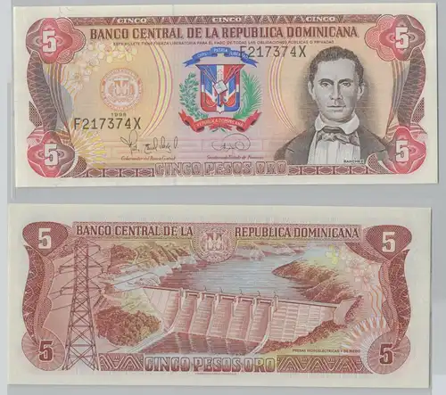 5 Pesos Oro Banknote Republica Dominicana bankfrisch (153258)