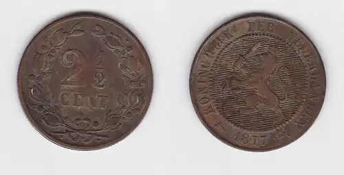 2 1/2 Cent Kupfer Münze Niederlande 1877 ss (131379)