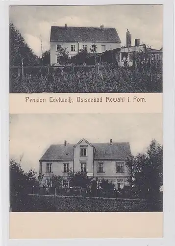 77400 Ak Ostseebad Rewahl in Pommern Pension Edelweiß um 1910