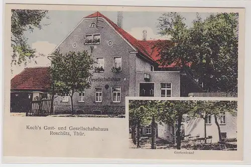 903568 Mehrbild Ak Roschütz Thüringen Koch´s Gast- & Gesellschaftshaus um 1910