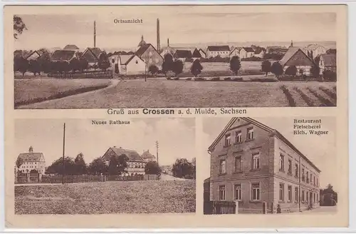 904175 Mehrbild Ak Gruß aus Crossen an der Mulde Restaurant usw. um 1920