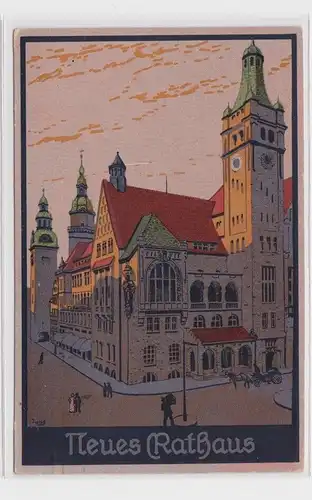 905817 AK Chemnitz - Neues Rathaus, Straßenansicht 1920