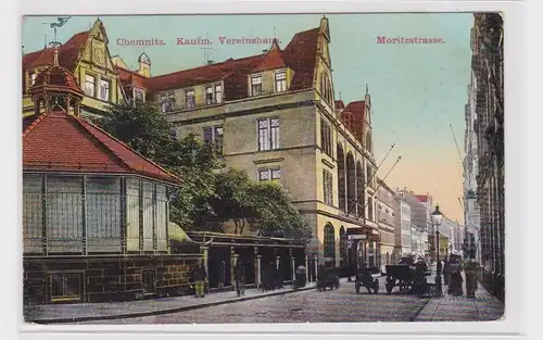 906062 Soldatenkarte AK Chemnitz - Kaufm. Vereinshaus, Moritzstrasse 1913