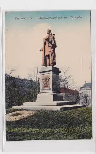 906295 Feldpost AK Chemnitz - Körnerdenkmal auf dem Körnerplatz 1914