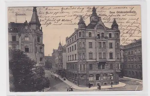 905689 AK Chemnitz - Neue Ortskrankenkasse, Straßenansicht 1906