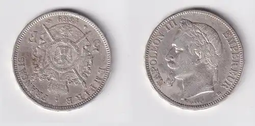 5 Franc Silber Münze Frankreich 1869 BB ss (165263)