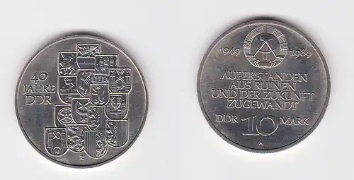 DDR Gedenk Münze 10 Mark 40.Jahrestag der DDR 1989 (148238)