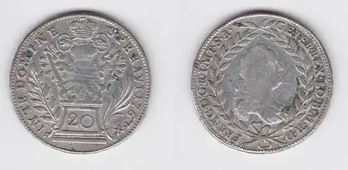 20 Kreuzer Silber Münze Österreich 1763 (155069)